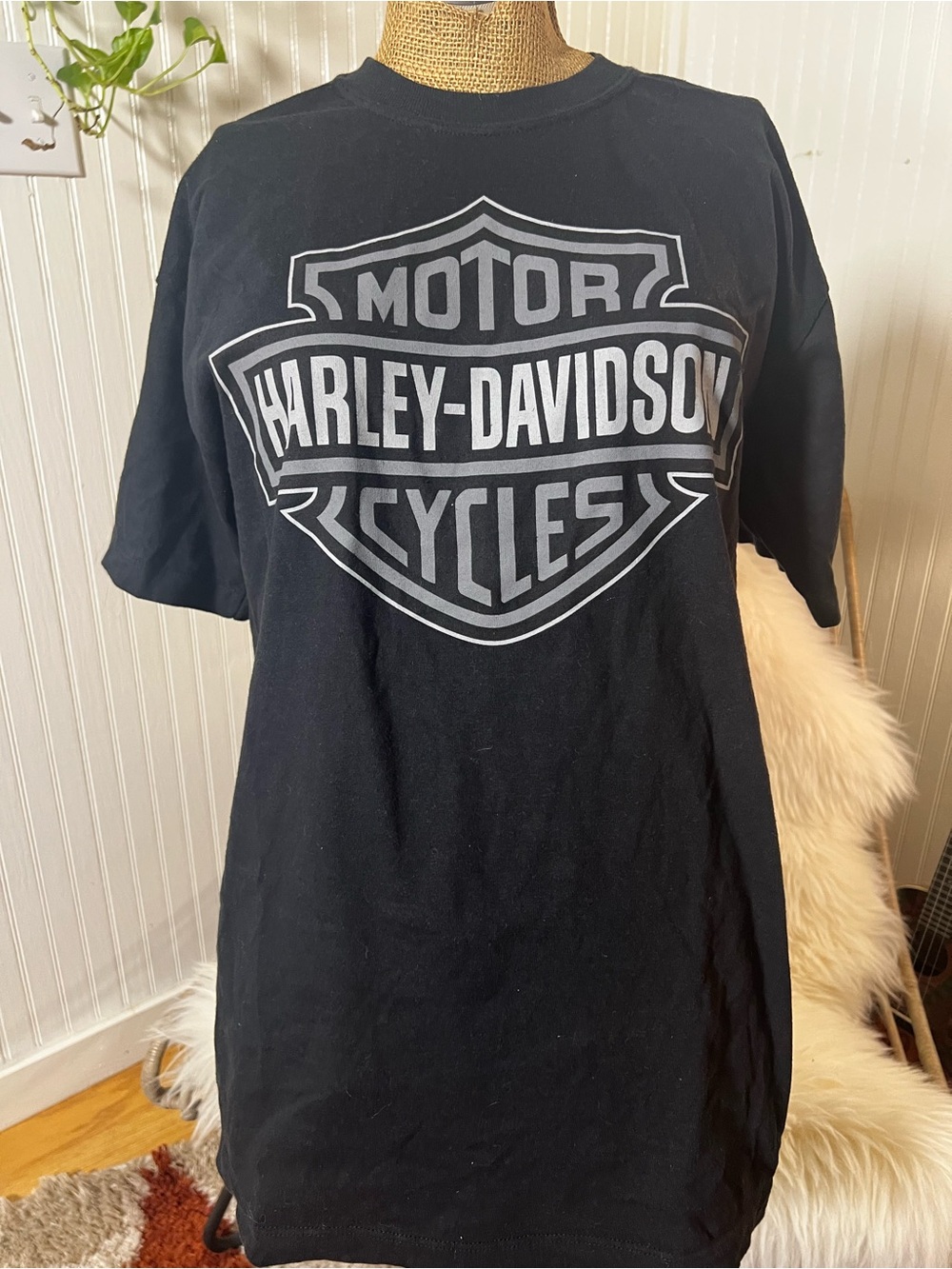 Harley-Davidson Men's Black Logo Graphic T-Shirt double sided